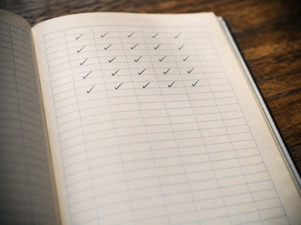 A paper ledger where the check-marked rows suddenly stop